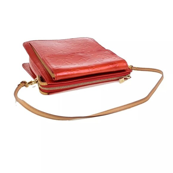 LOUIS VUITTON LV Motto Shoulder Bag Monogram Vernis Leather Red - Picture 11 of 16